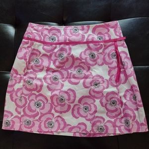 Briggs WOMEN'S NEW YORK HOT PINK AND WHITE FLORAL FLARE SKIRT SIZE 12